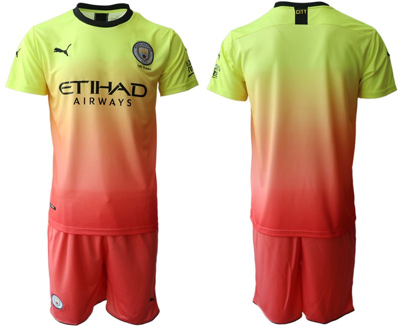 Men 2019-2020 club Manchester City away yellow Soccer Jerseys